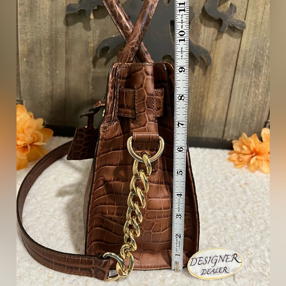 Authentic MICHAEL KORS Croc Embossed Hamilton Satchel VGC! - Picture 9 of 12